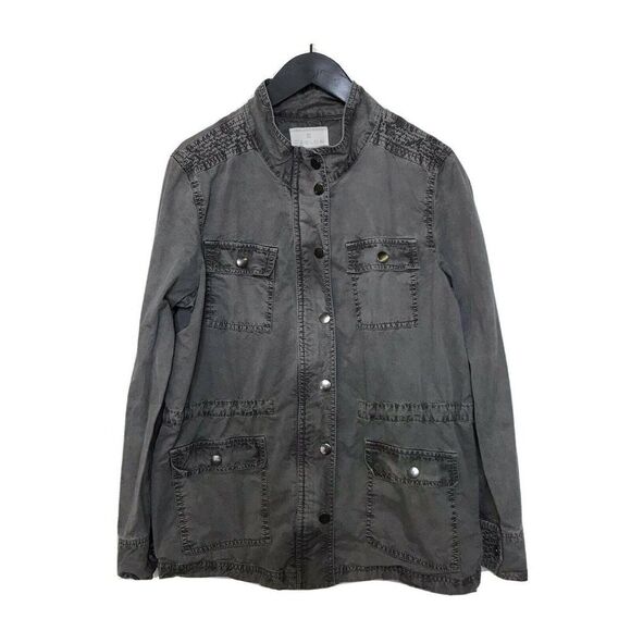 CASLON Women’s Utility Jacket Gray Wash 4 Pockets Casual Long Sleeve Siz… - Picture 1 of 14